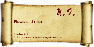 Moosz Irma névjegykártya